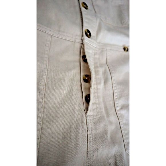 Banana Republic 865092001 Womens Sz 6 Light Ecru Cream/Beige Denim Jumpsuit $140 - Picture 10 of 16